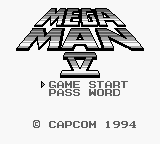 Mega Man V title screen for GameBoy